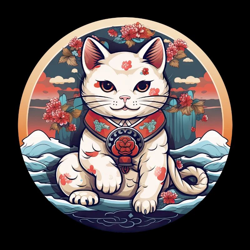 weiße Katze Glückskatze Maneki-neko Manekineko