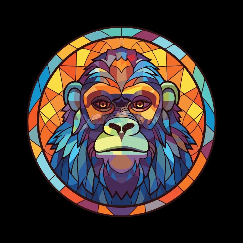 Gorilla bunte Aquarell-Tier-Illustration