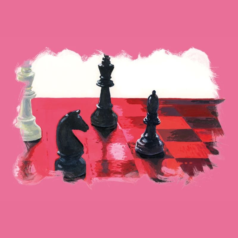Chess with king, runner and knight
