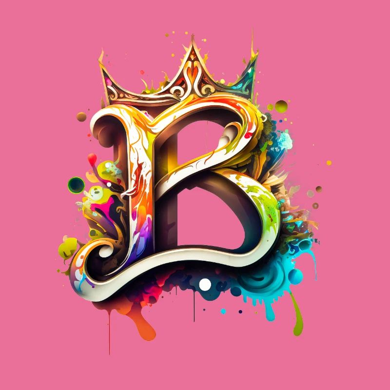 Buchstabe B als cooles Graffiti mit Krone 👑