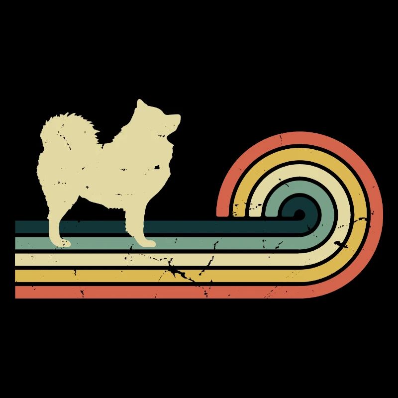 Samojede Hund Retro Vintage Design
