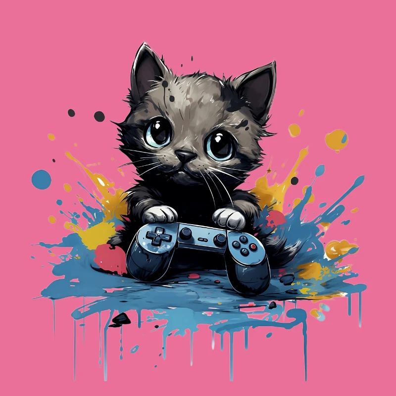 Niedliches Katzen-Gaming-Design