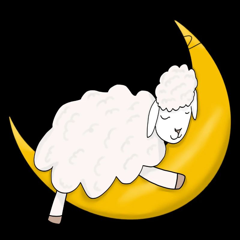 Schaf schläft auf Mond