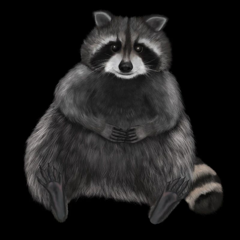 Sitzender entspannter Waschbär