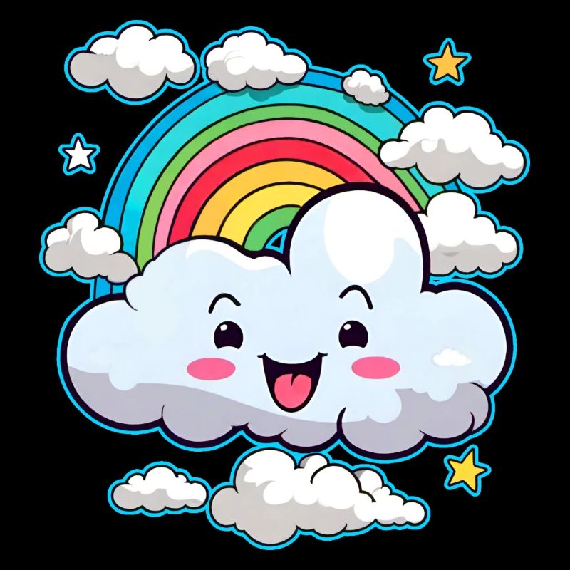 Niedliche Wolke mit Regenbogen
