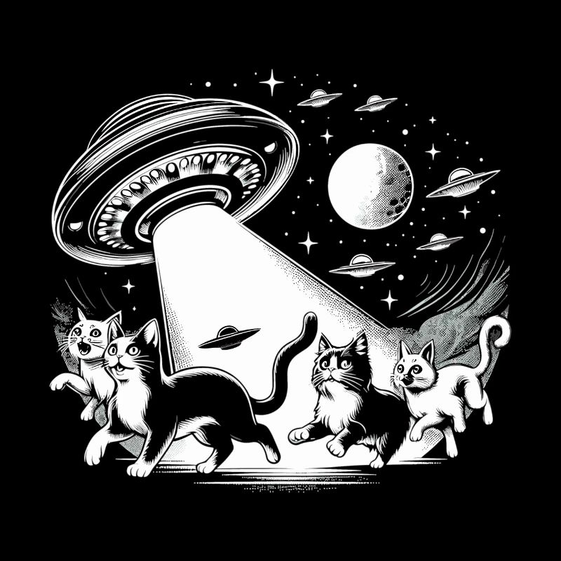 Alien Ufos Ufo Cat Cats Gift
