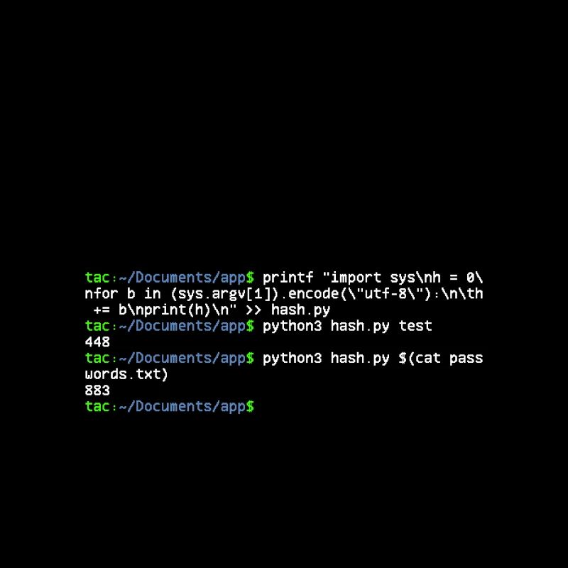 linux shell python hash