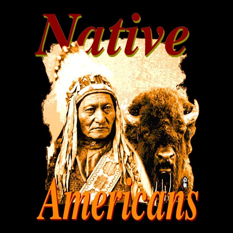 Native Americans - Sitting Bull mit Büffel