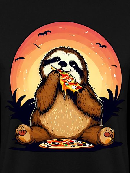 Pizza Faultier im Sonnenuntergang