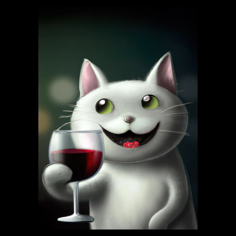 Katze mit Wein
