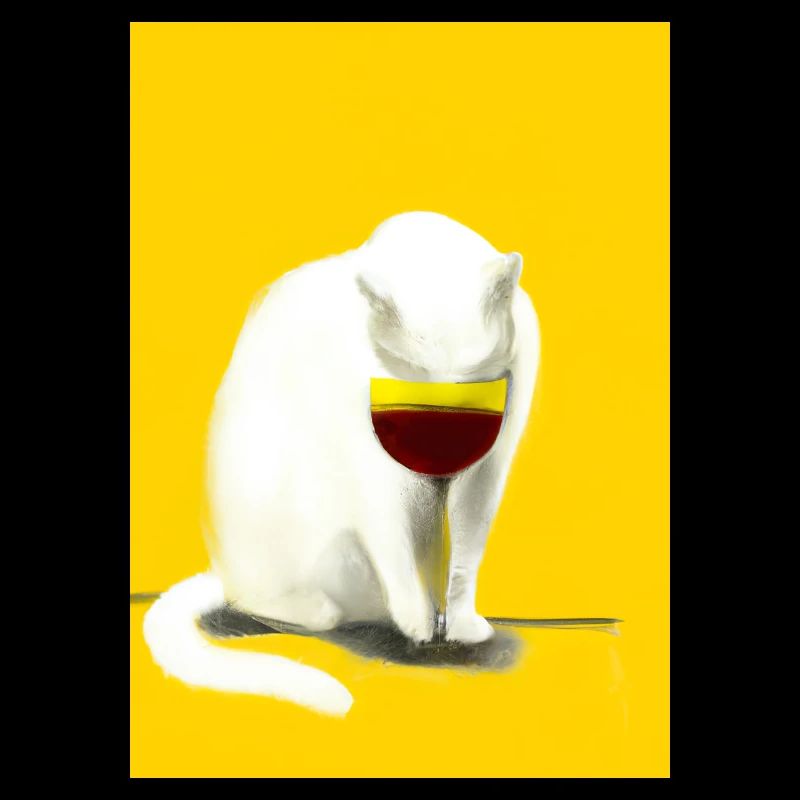 Katze mit Wein