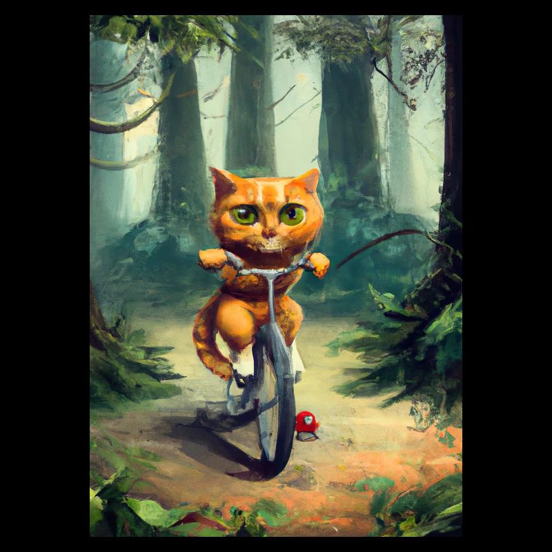 Katze fährt Fahrrad