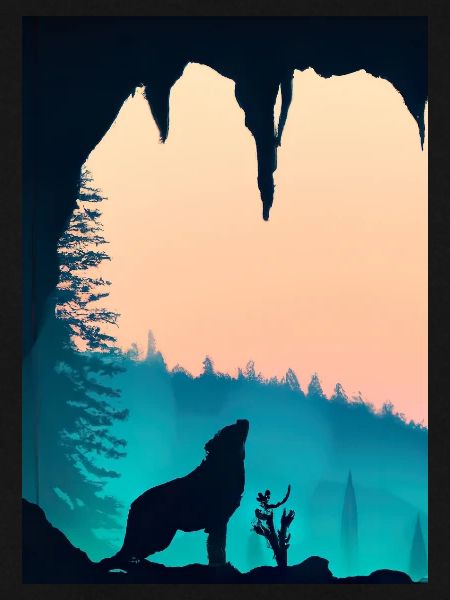 Wolf bei Nacht