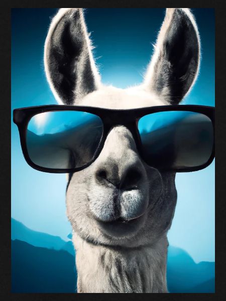 Lama mit Sonnenbrille