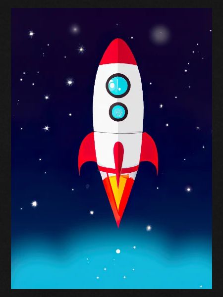 Fliegende Weltraumrakete