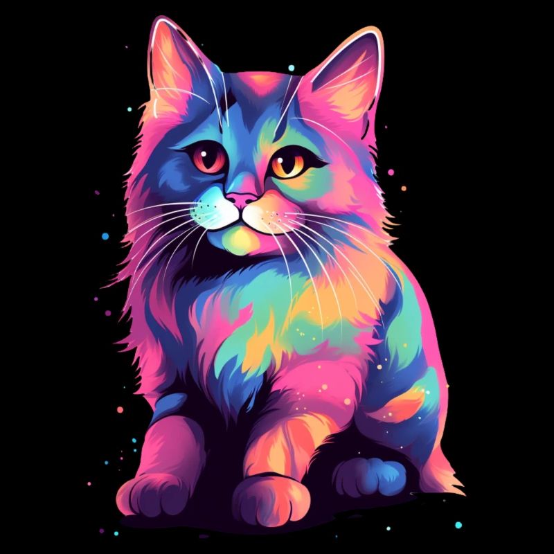 Verträumte bunte Katze