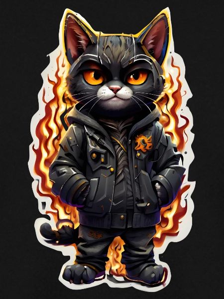 Coole feurige Katze