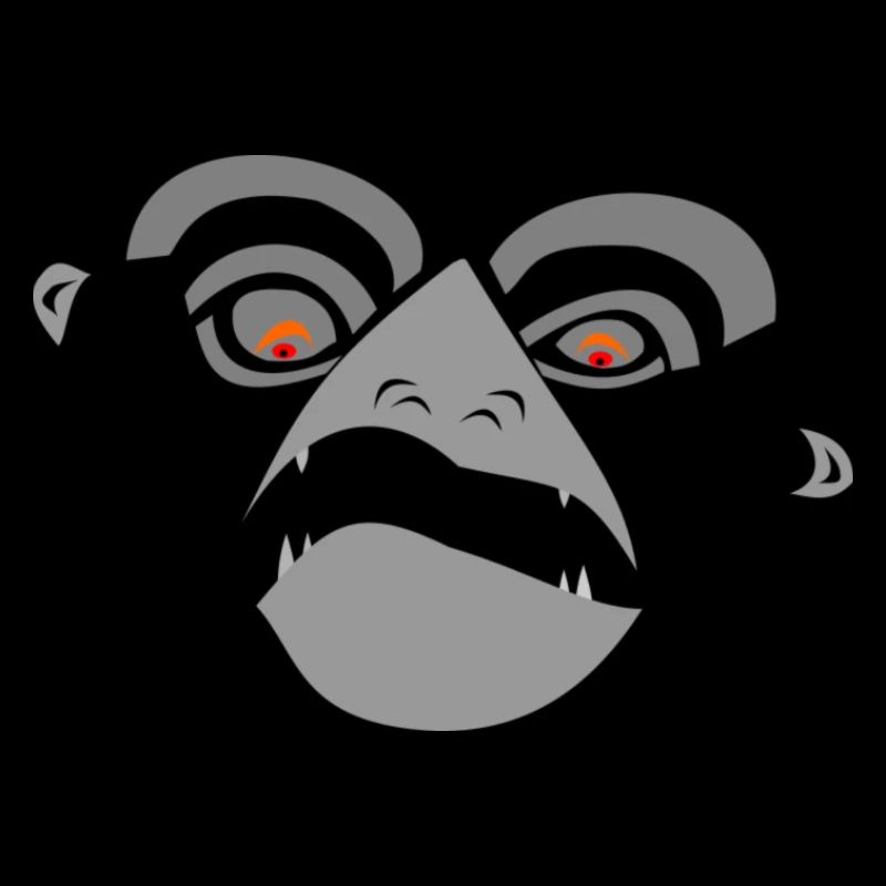 Visage de singe en colère et déterminé