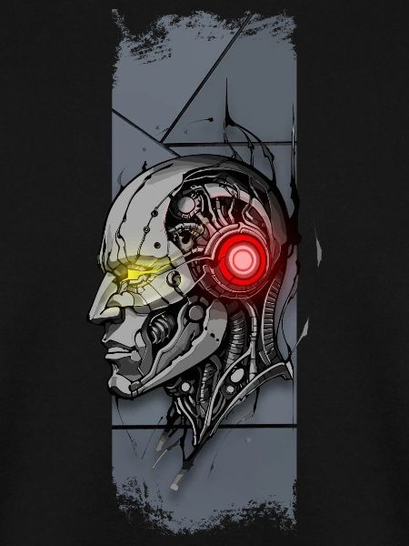 Mechanischer Verstand: Cyborg-Roboterkopf