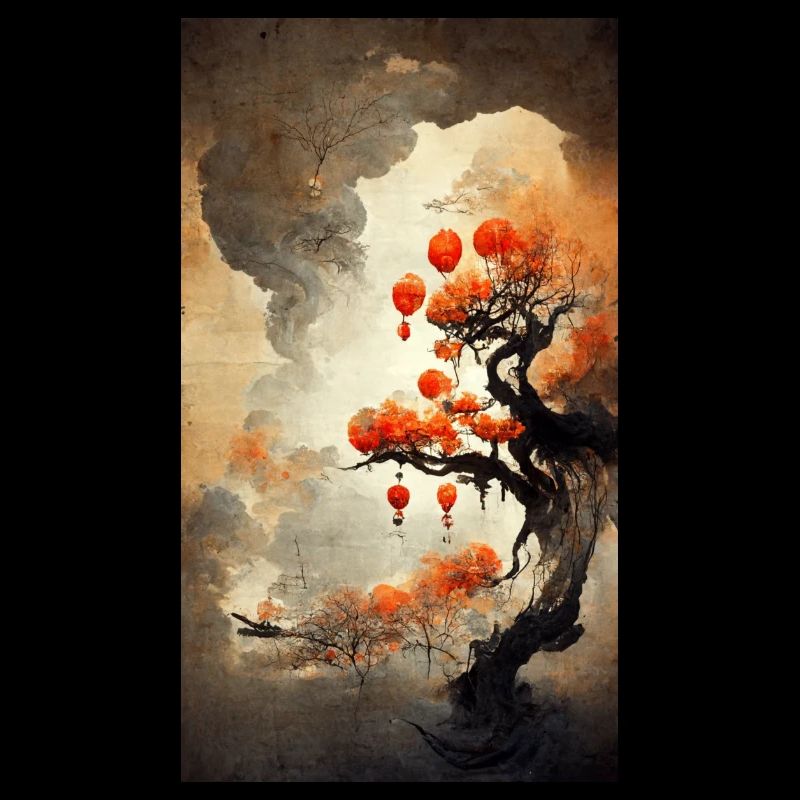 Baum Chinesisch Laterne