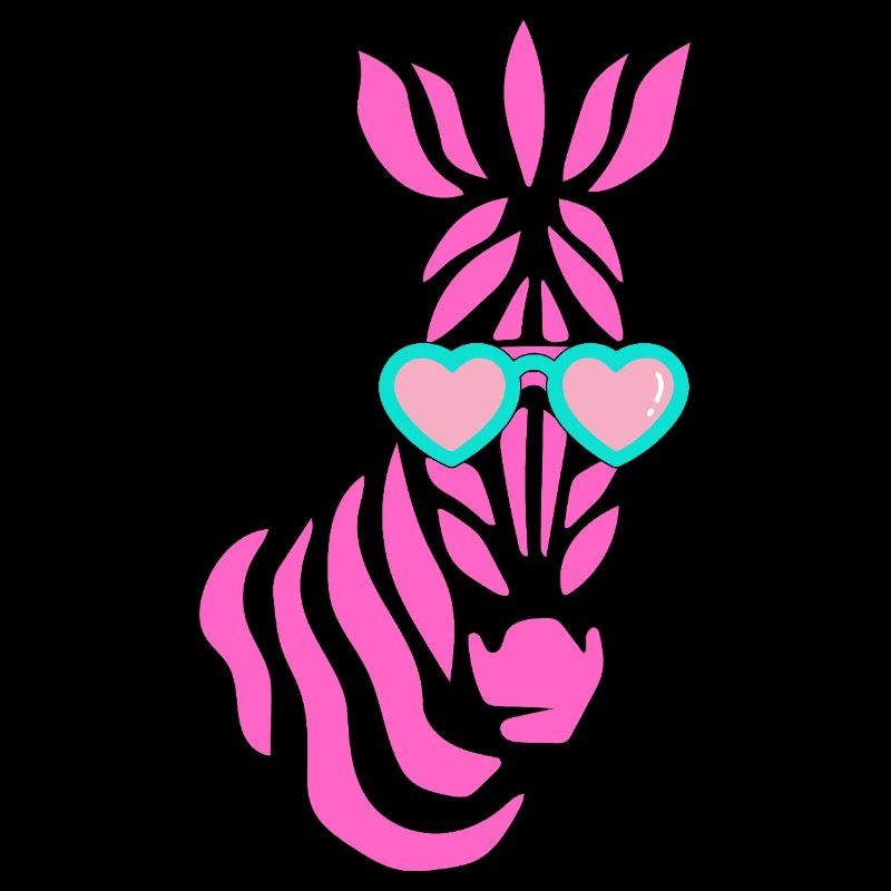 pinkes Zebra mit Sonnenbrille