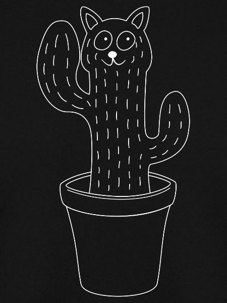 Katze - Kaktus - Blumentopf