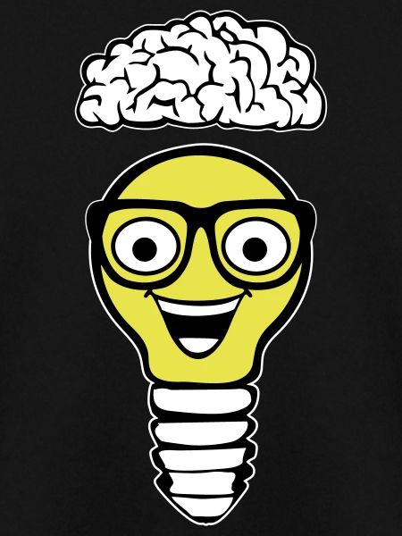 Nerd lightbulb and brain