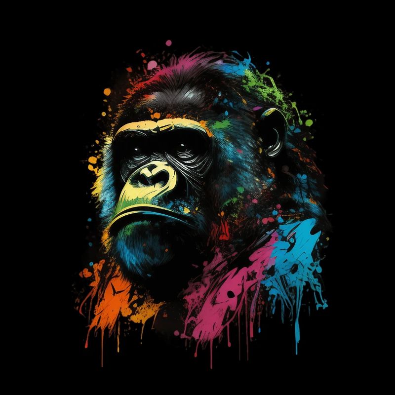 Colorful Gorilla Splash Art Expression