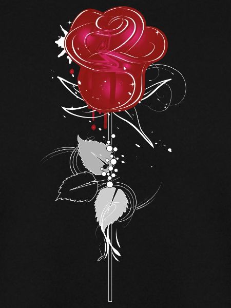 Rote Rose im Grunge-Stil