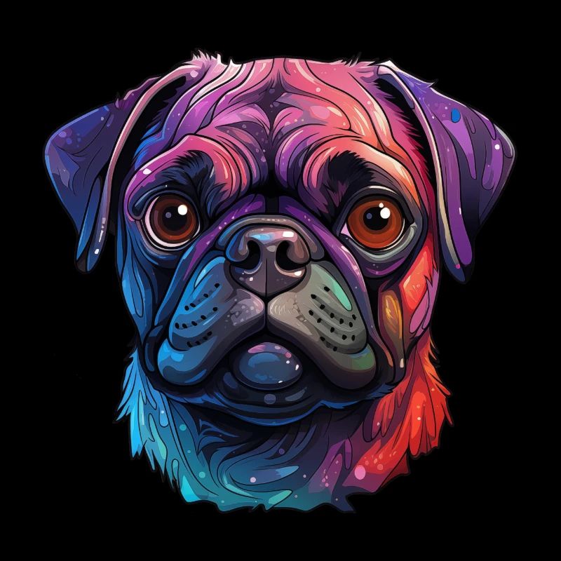 Mops farbenfroh