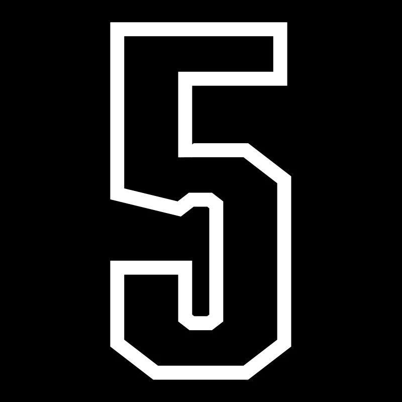 5 - Zahl 5 - Trikotnummer zweifarbig farbe ändern