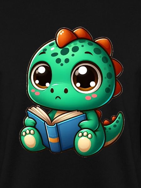 Dino liest ein Buch