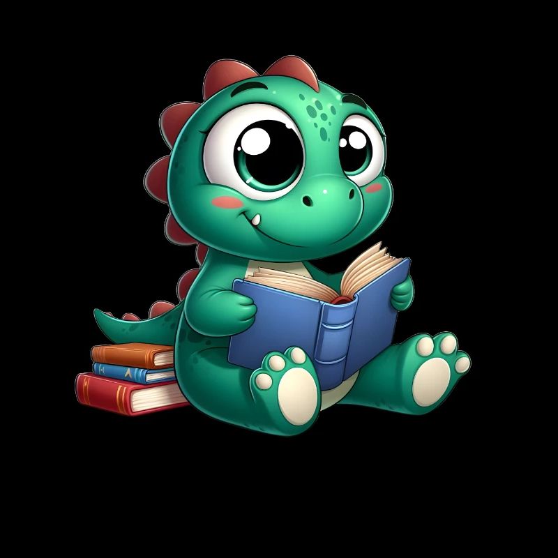 Dino liest ein Buch