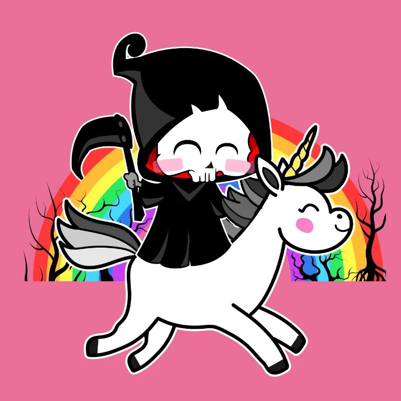 Death Is Magic - Einhorn Sensenmann Regenbogen
