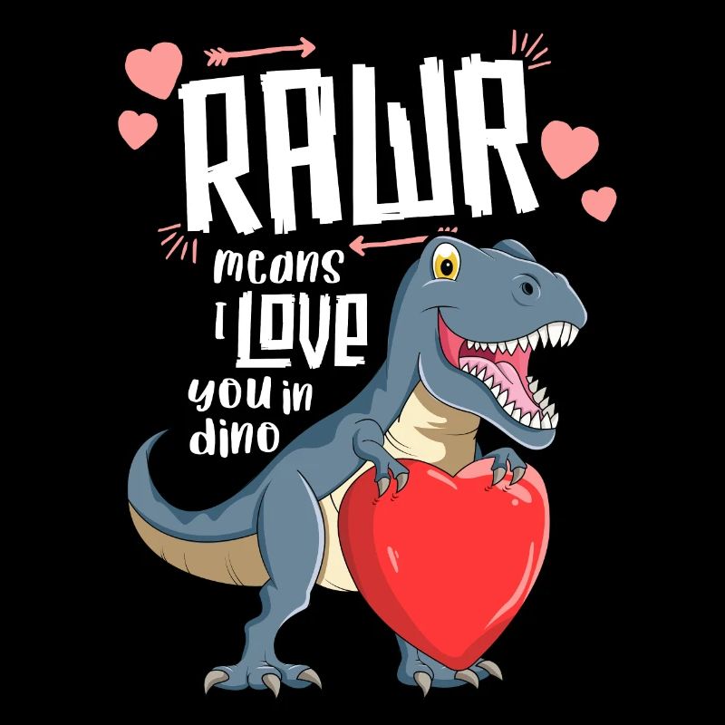 Rawr T Rex TShirt Dinosaure Enfants Saint Valentin