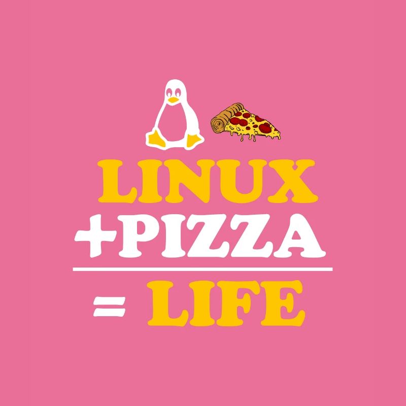Linux und Pizza Geek Leben Nerd Himmel