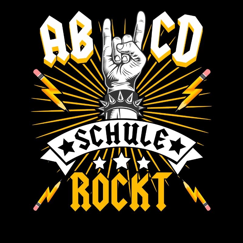 ABCD Schulkind Rockmusik Gitarre Einschulung