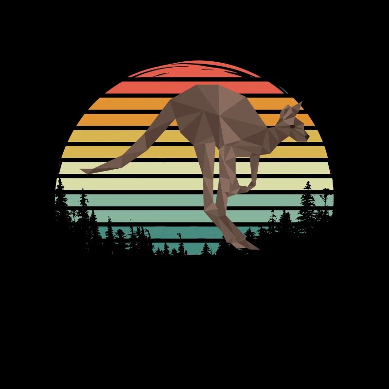 Retro Känguru-Hinterland Australien Beuteltiere Kä