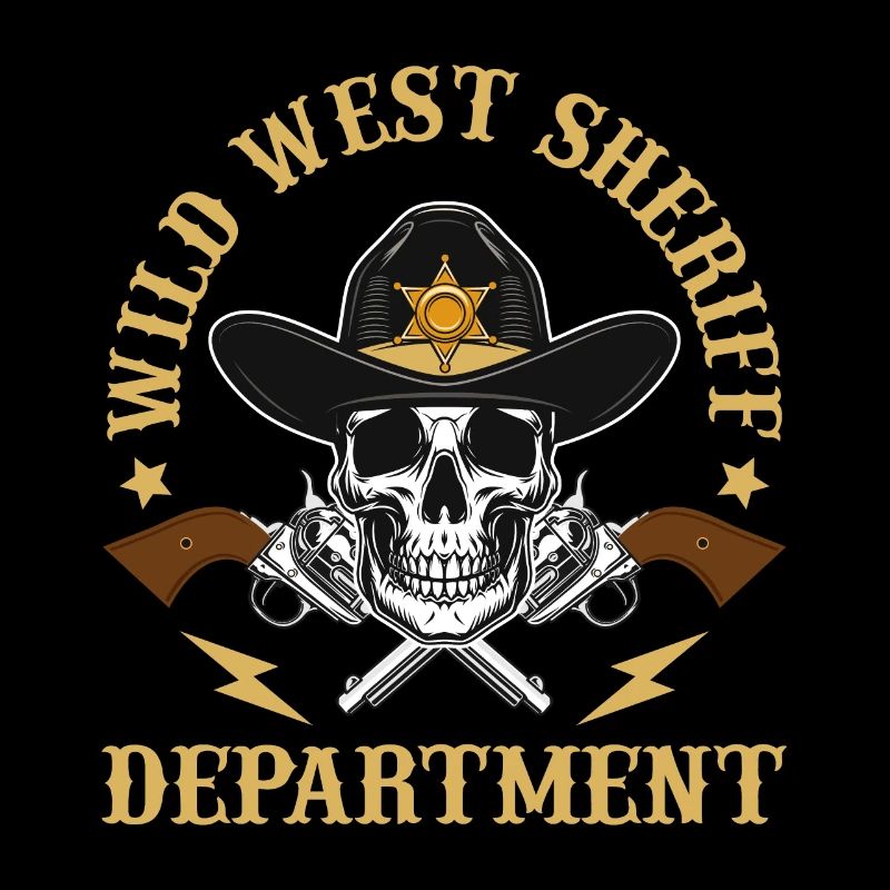 Sheriff West Department Skull Pistols Sheriff Star