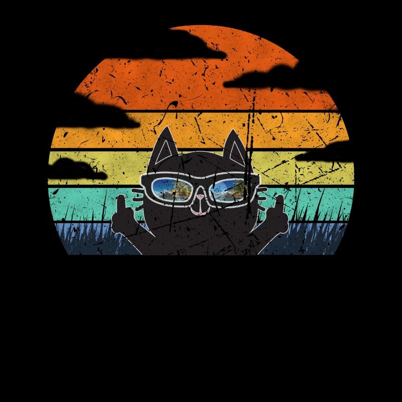 Cadeau de chat lunettes de soleil doigt du milieu chat