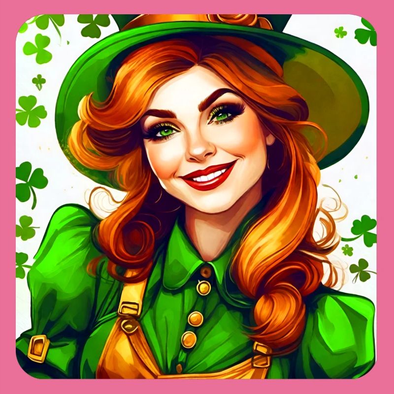 Fille lutin de la Saint-Patrick avec trèfle