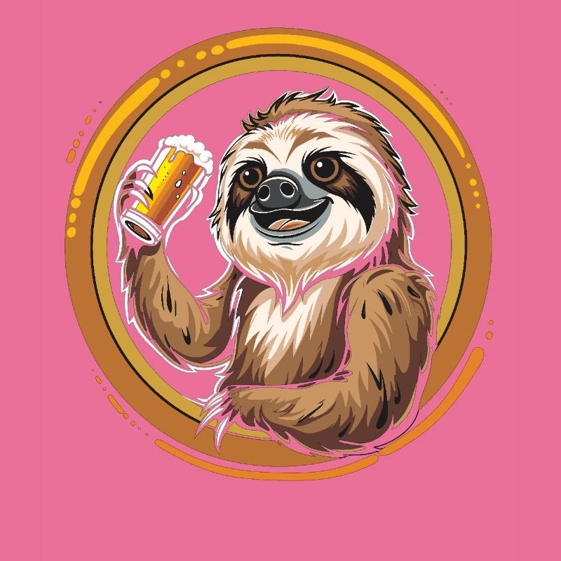 Faultier Bier Biertrinker