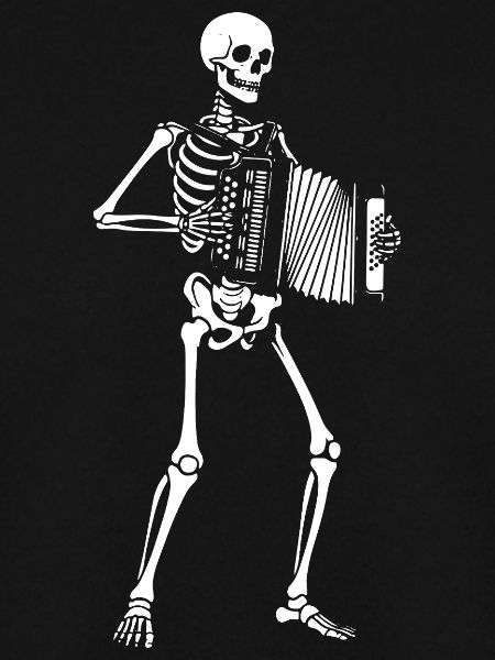 Skeleton spielt Akkordeon-Serenade