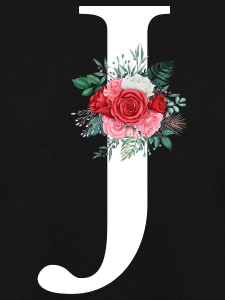 Roter floraler J-Buchstabe