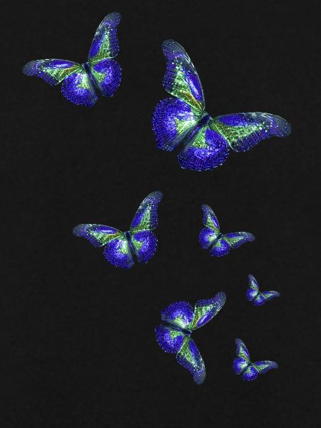 Butterflies,Sequins,Butterfly,Blue