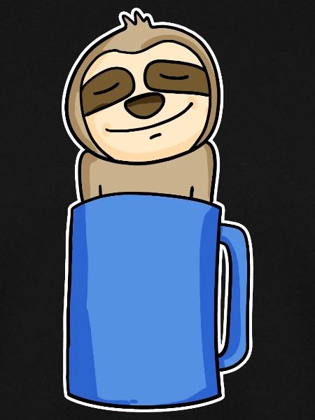 Sloth in a coffee cup