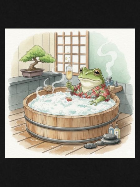 Elegante Froschige Badeszene