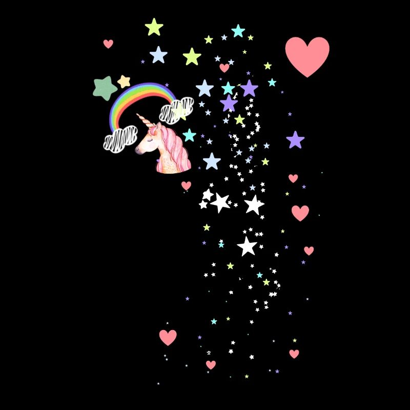 Sterne, Herzen,einhorn, regenbogen