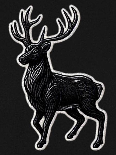Schwarzer Hirsch Geweih Patchmotiv