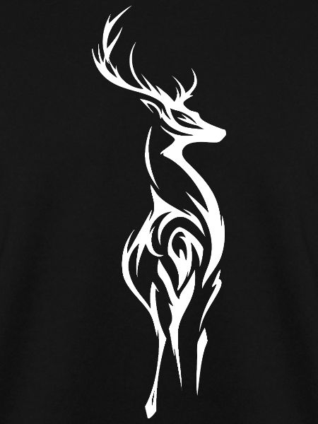 Hirschsilhouette Tribal Linienkunst